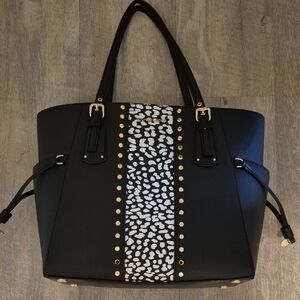 Michael Kors Black and White Patterned Tote